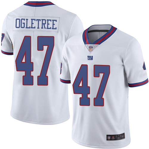 Men New York Giants #47 Alec Ogletree Limited White Rush Vapor Untouchable Football NFL Jersey